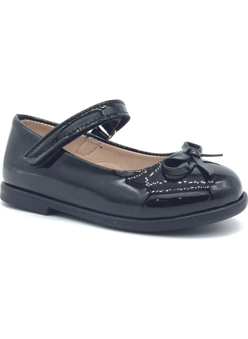 -334 Classic Patent Leather Children's Shoes with Tiny Bow