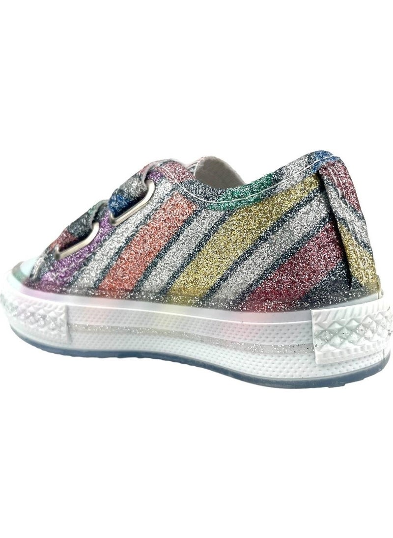 Luminous Girls Linen Shoes Colorful Hologram