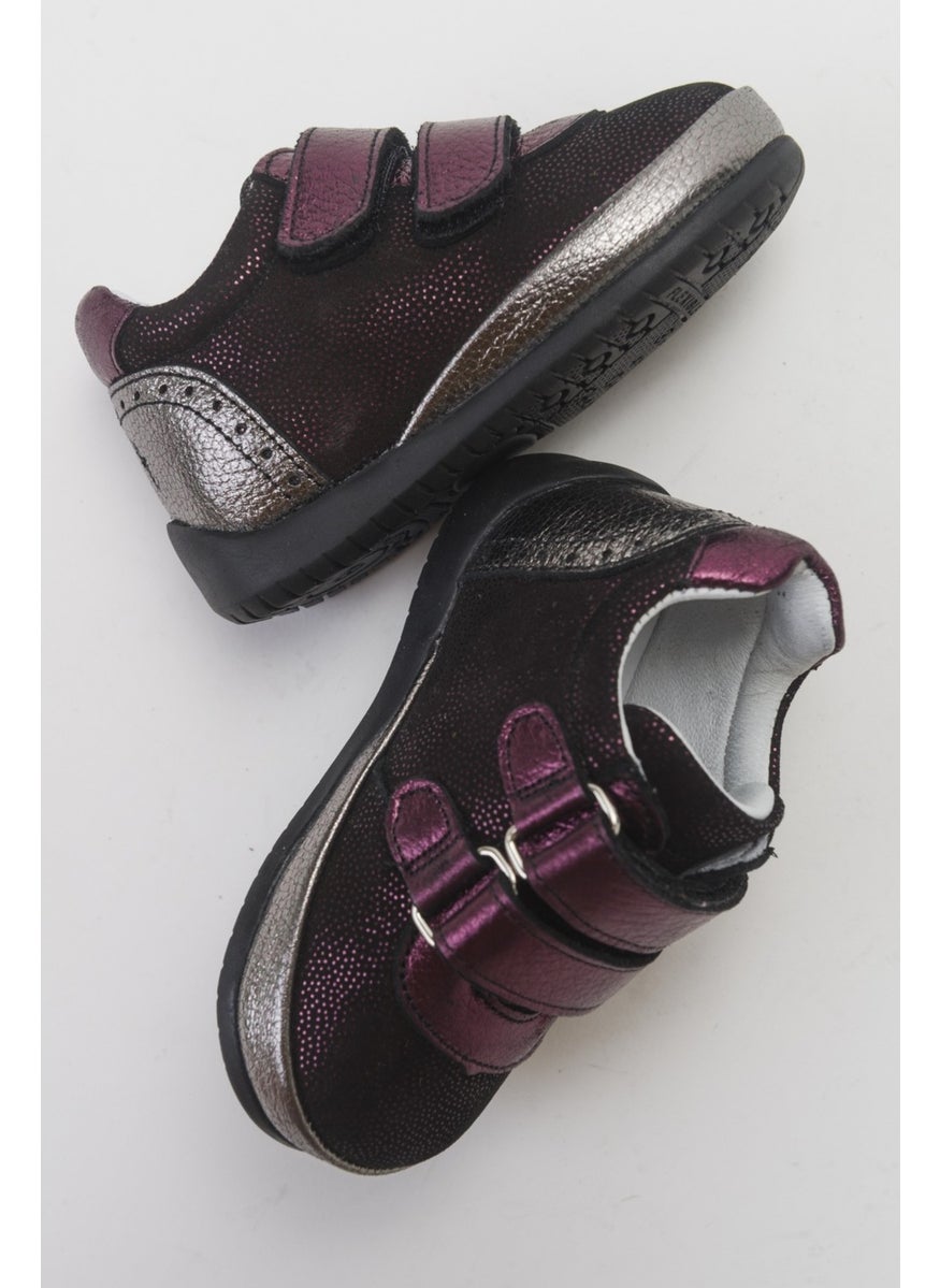 Girl Child Claret Red Genuine Leather First Step Casual Shoes