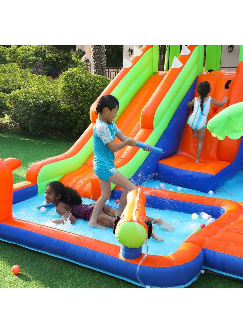 Inflatable Twin Water Slide for Kids Outdoor Play Double the Fun (Crocodile)