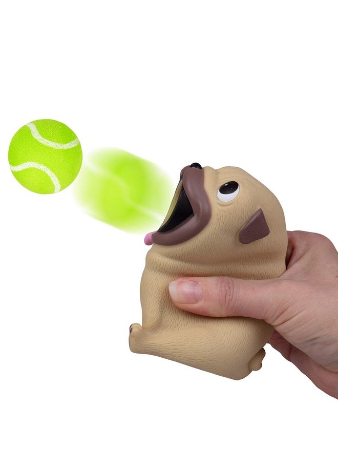 Pug Ball Popper Toy - Christmas Stocking Stuffer Includes 4 Soft Foam Balls - Squeeze To Pop Air Powered Balls Up To 20 Feet - Safe For Indoor/Outdoor Play - Gift For Kids, Girls, Boys