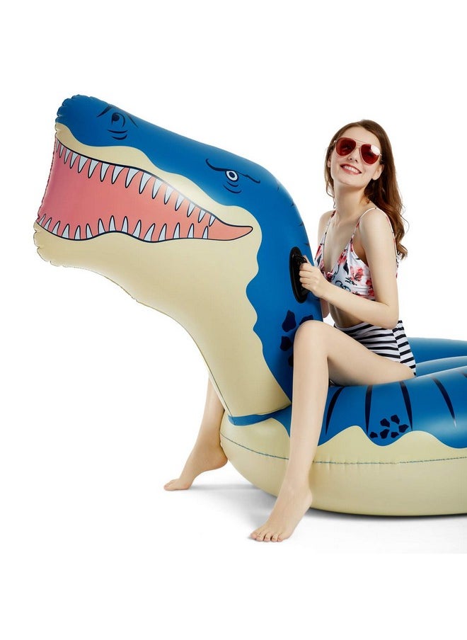 Inflatable Dinosaur Swimming Pool Float For Kids Boys Girls Adults 124'' Giant Tyrannosaurus Rex Floatie Summer Beach Ride On Party Pool Raft Lounge Toys