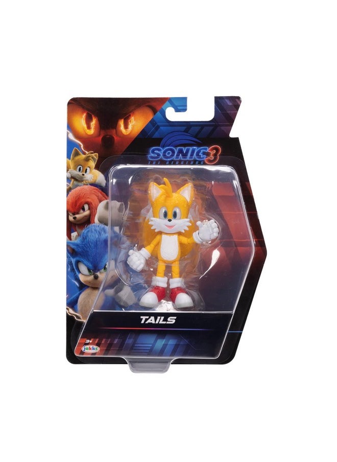 Sonic 3 Movie Action Figures 5-Inch Tails Collector Toy Figure, Highly Articulated For Boys Girls - Officially Licensed 3 Movie Product