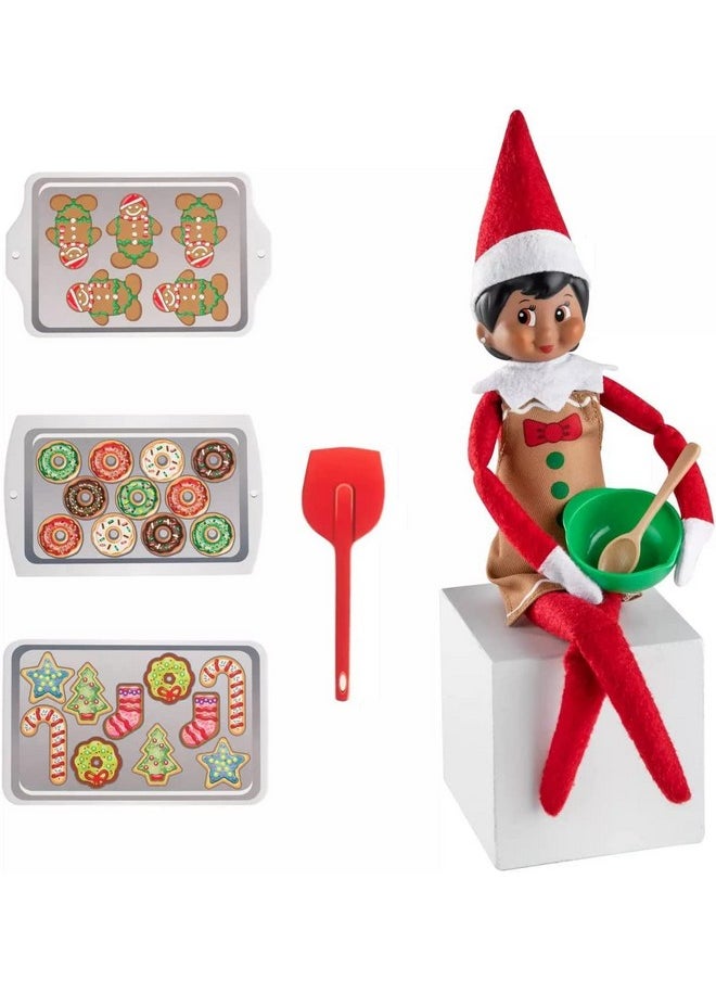 Itty Bitty Baker Outfit - 7 Piece Claus Couture Exclusive 2019 Holiday Outfit - Baking Sheets, Spoon, And Apron Included - Christmas Cookie Baking Set For Both Boy And Girl Elves