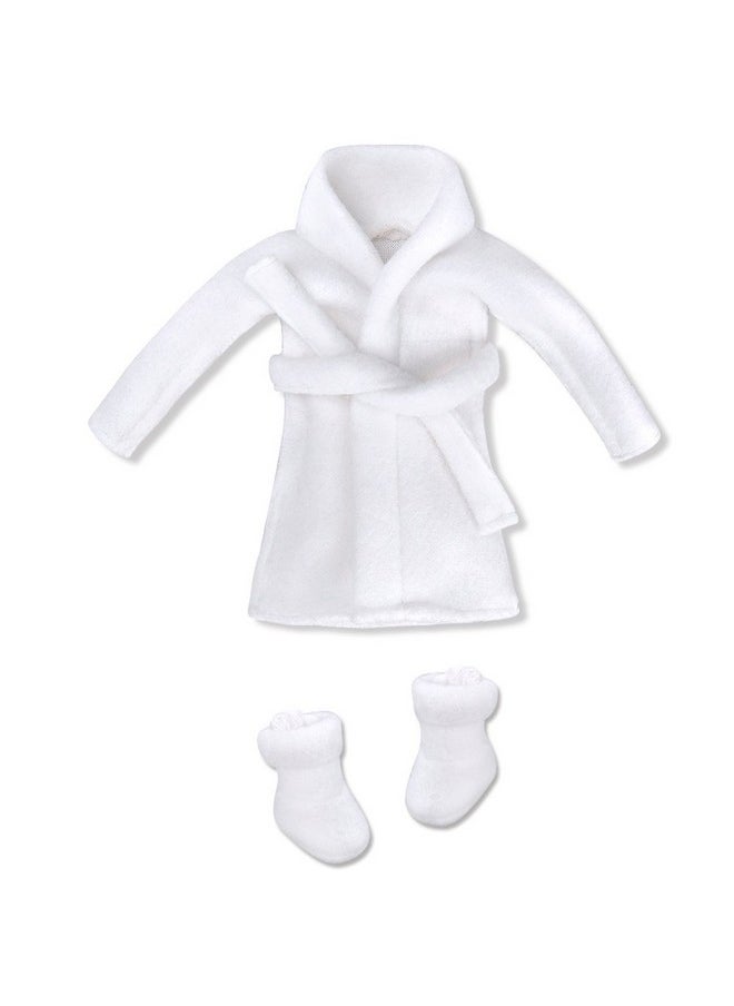 Santa Clothing Bathrobe Christmas Accessories For Elf Doll (White Bathrobe With Sleeping Bag)