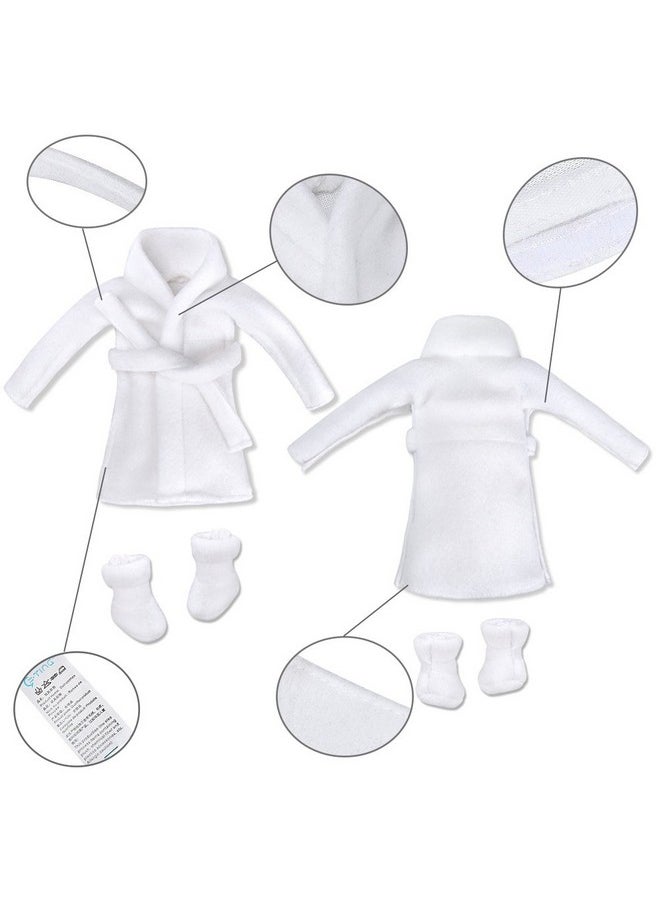 Santa Clothing Bathrobe Christmas Accessories For Elf Doll (White Bathrobe With Sleeping Bag)