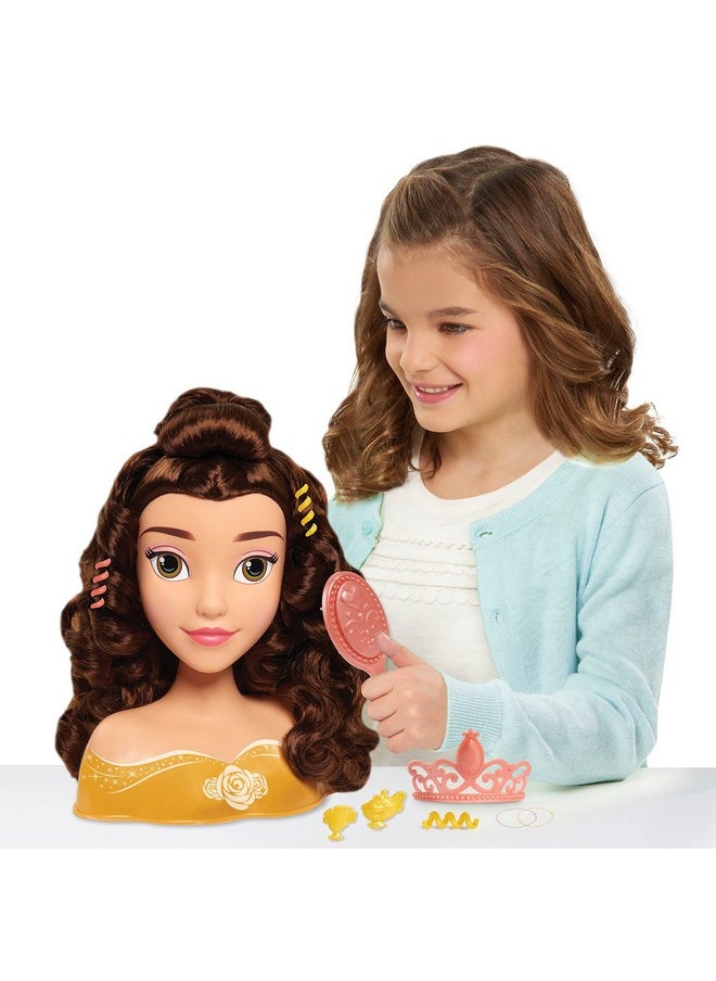 Belle Styling Head, Brown Hair, 10 Piece Pretend Play Set, Beauty And The Beast, Officially Licensed Kids Toys For Ages 3 Up By Just Play