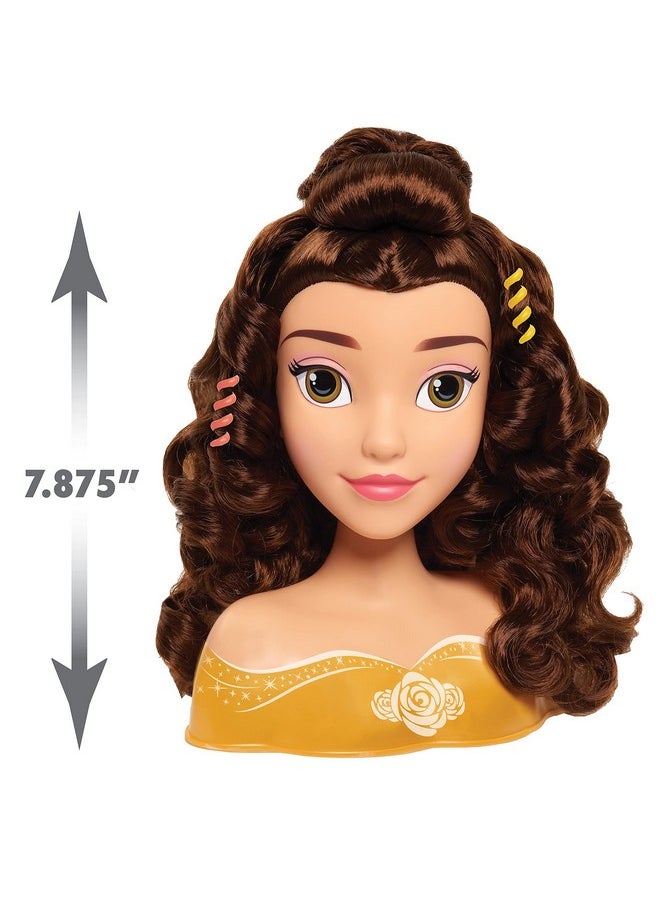 Belle Styling Head, Brown Hair, 10 Piece Pretend Play Set, Beauty And The Beast, Officially Licensed Kids Toys For Ages 3 Up By Just Play