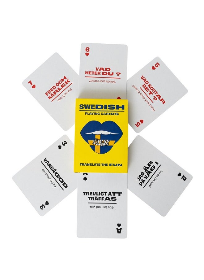 Swedish Playing Cards | Travel Flashcards | Learn Swedish Vocabulary In A Fun & Easy Way | 52 Essential Translations