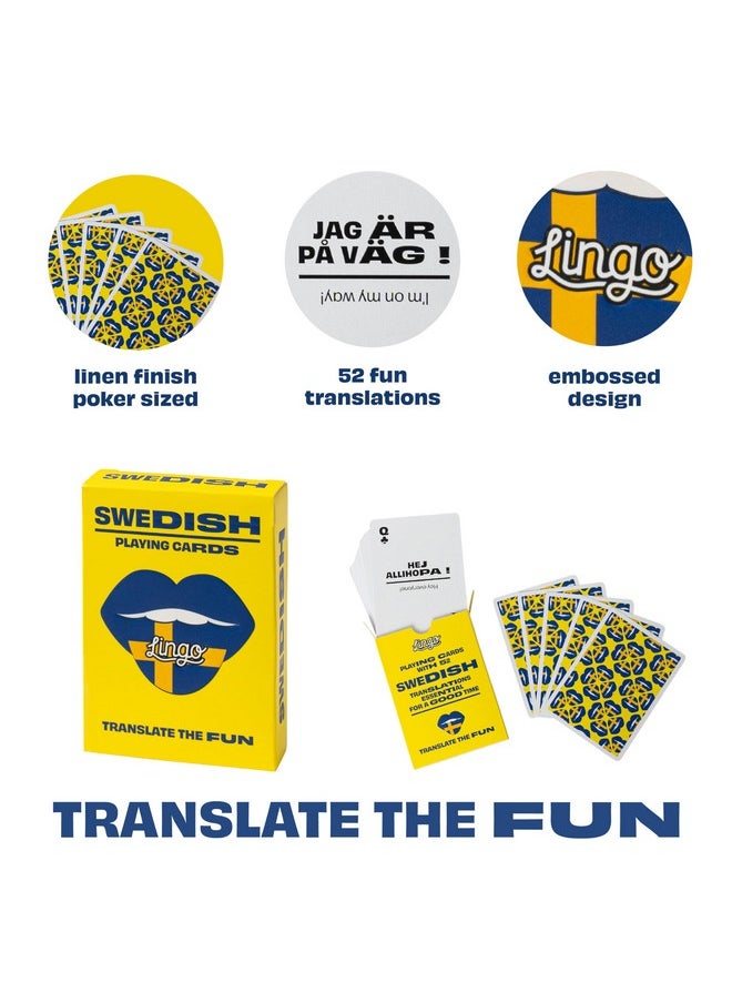 Swedish Playing Cards | Travel Flashcards | Learn Swedish Vocabulary In A Fun & Easy Way | 52 Essential Translations