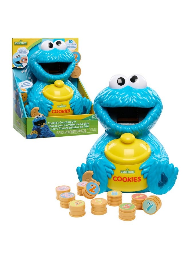 Sesame Street Cookie'S Counting Jar, 12-Pieces, 20+ Phrases And Sounds, Learning And Education, Kids Toys For Ages 2 Up