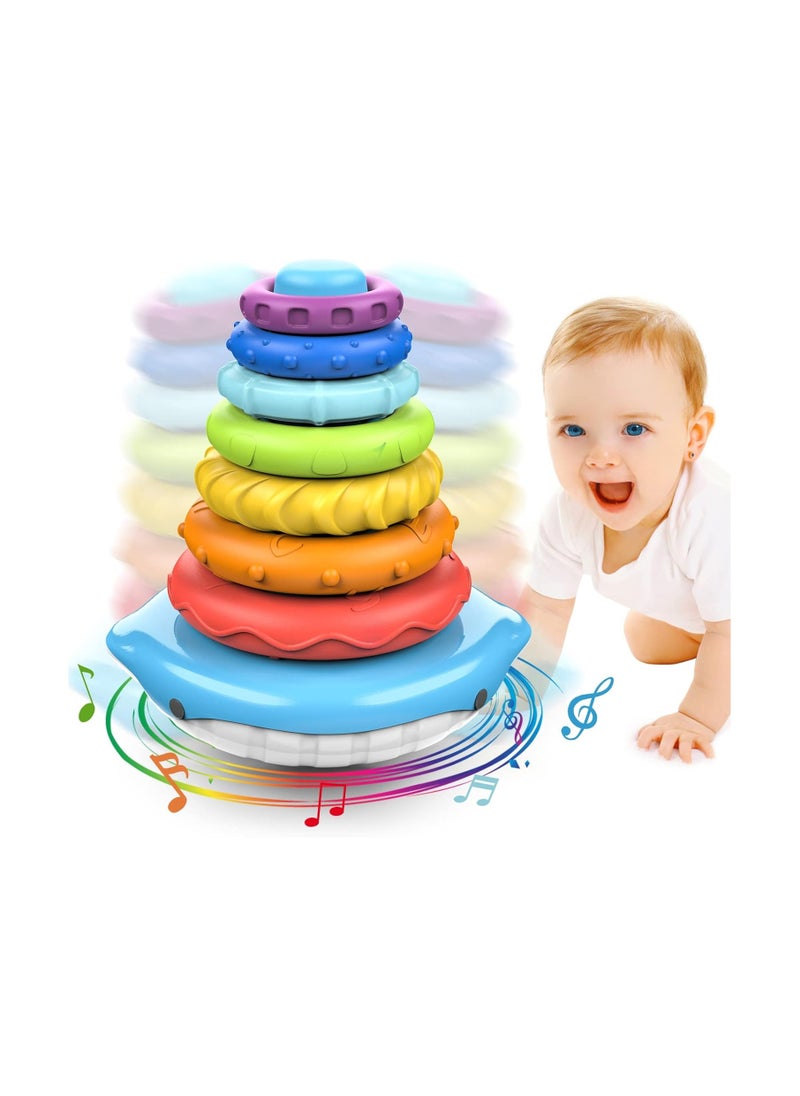 Stacking Toys Baby Blocks, Sensory Montessori Stacking Toys for Toddlers, Development Teething Infant Toy, Learning Educational Gifts for 6 9 12 18 Months, Early Education Educational Toys