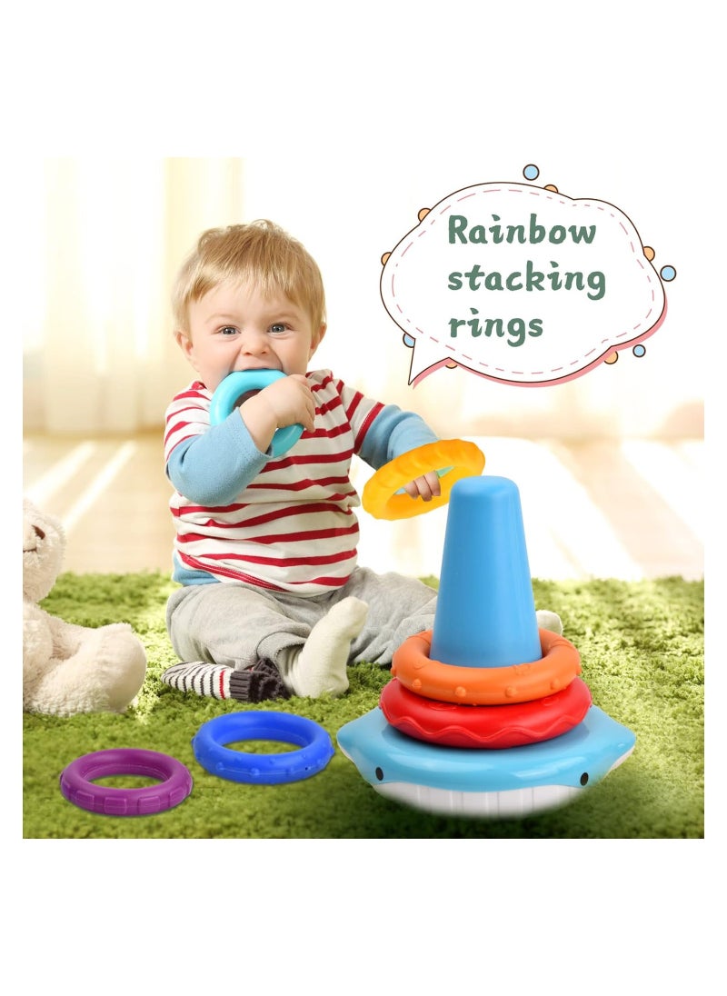 Stacking Toys Baby Blocks, Sensory Montessori Stacking Toys for Toddlers, Development Teething Infant Toy, Learning Educational Gifts for 6 9 12 18 Months, Early Education Educational Toys