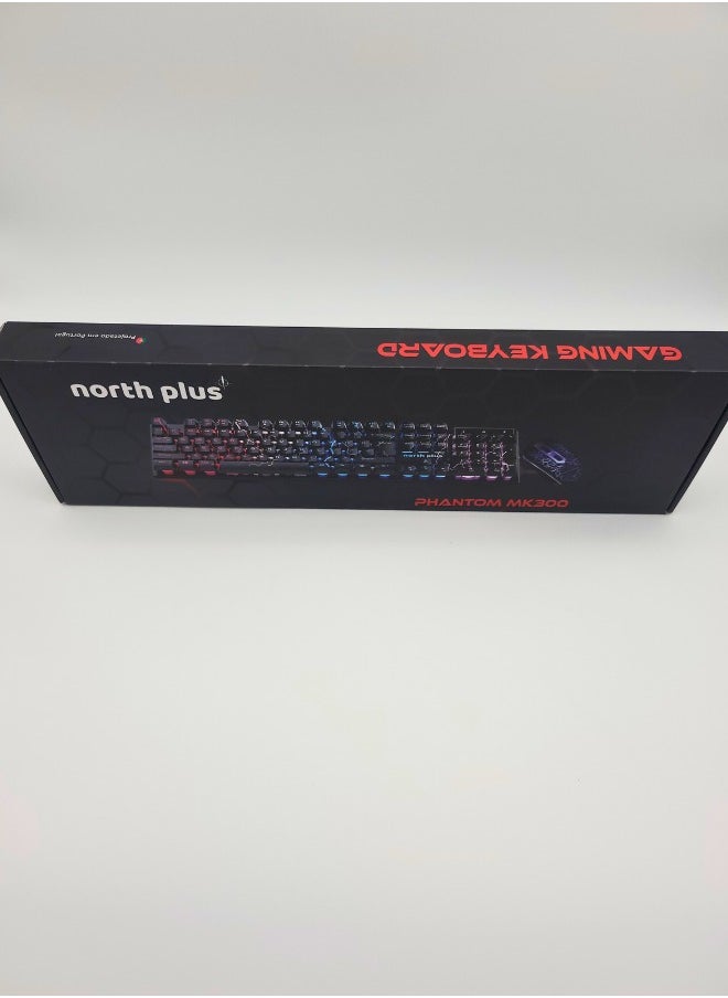 North Plus Phantom MK300 RGB Gaming Keyboard & Mouse Combo – 104-107 Keys, 1600 DPI, 4 Programmable Mouse Buttons, USB Wired, Customizable RGB Lighting, Portuguese Designed for Ultimate Gaming Precision