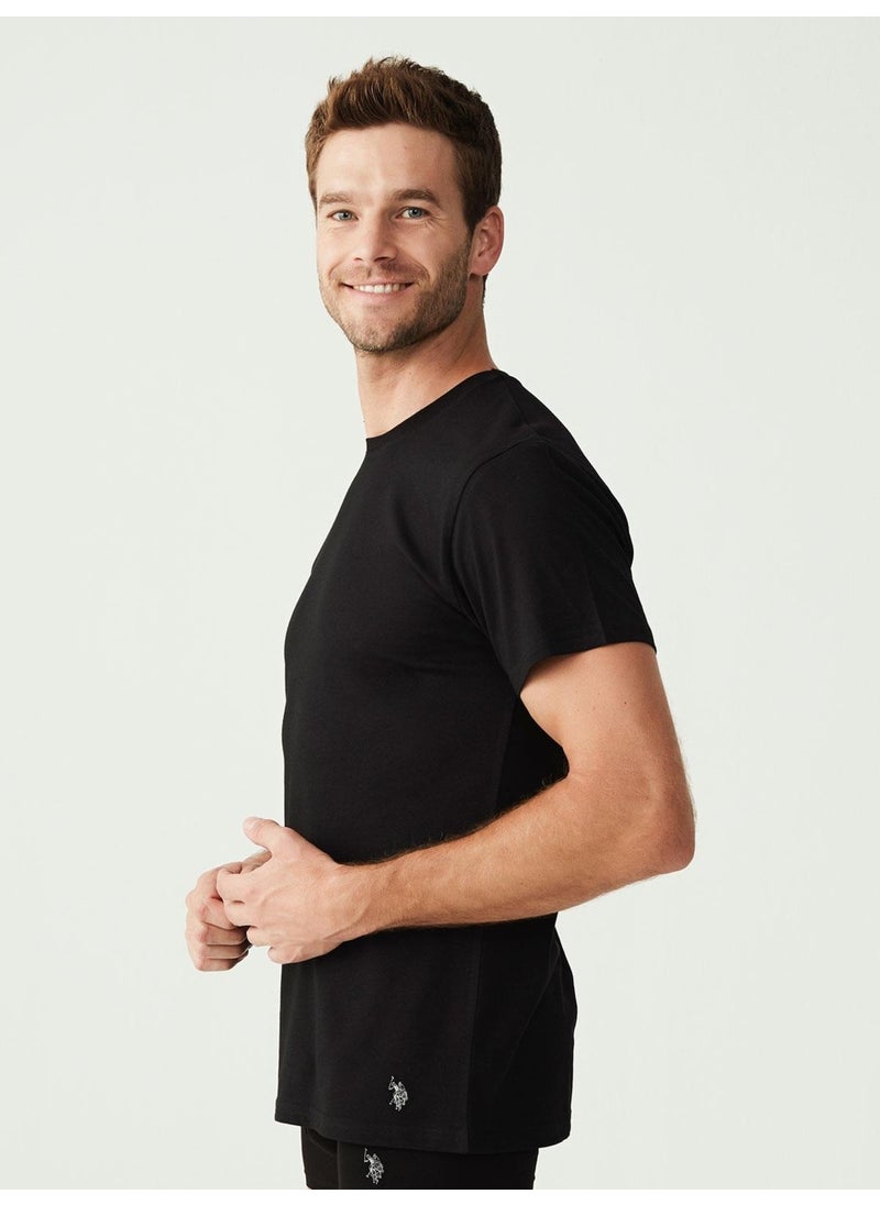 Base. Polo Assn. - Men's Black 2-Piece Round Collar T-Shirt 90002