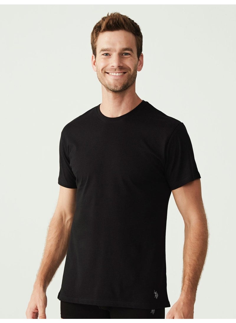 Base. Polo Assn. - Men's Black 2-Piece Round Collar T-Shirt 90002