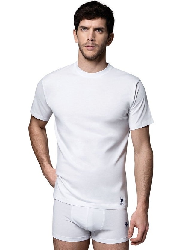 Men's White 2 Piece Round Neck Tank Top 80196