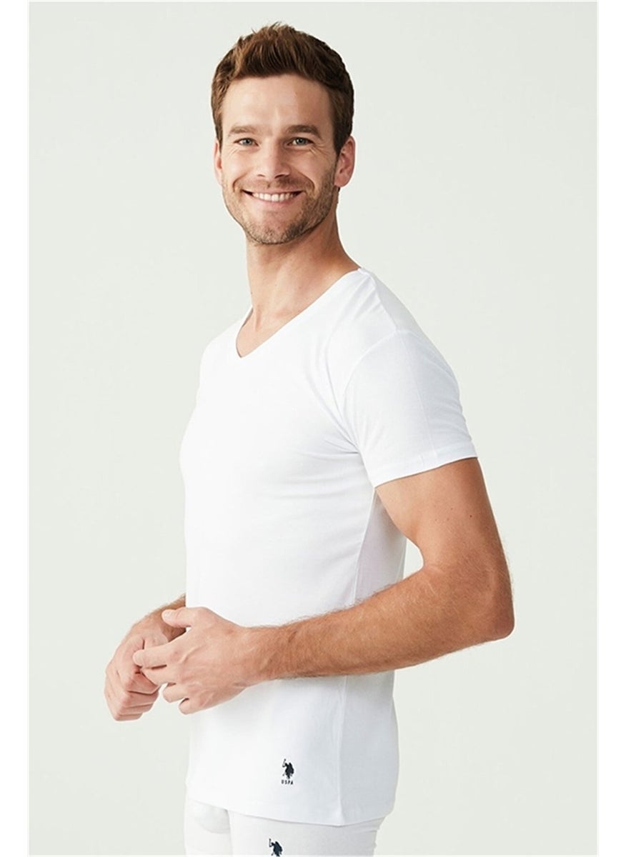 2 Pieces V Neck Short Sleeve Solid Color T-Shirt