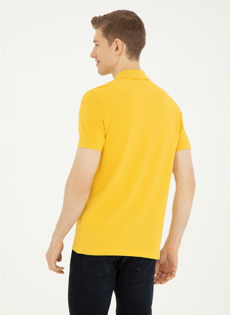 Base. Polo Assn. Polo Neck Saffron Men's T-Shirt GTP04IY024