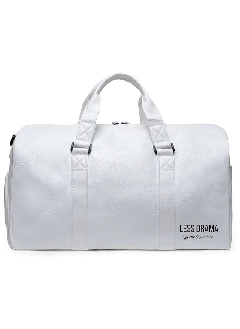 LESS DRAMA Fitness Duffel Bag for Men and Women | Waterproof Sports Duffel Bag with Shoe Compartment | Unisex Gym, Travel, and Weekend Bag