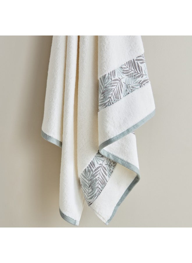 Opulence Jacquard Flora Border Turkish Cotton Bath Towel 140 x 70 cm