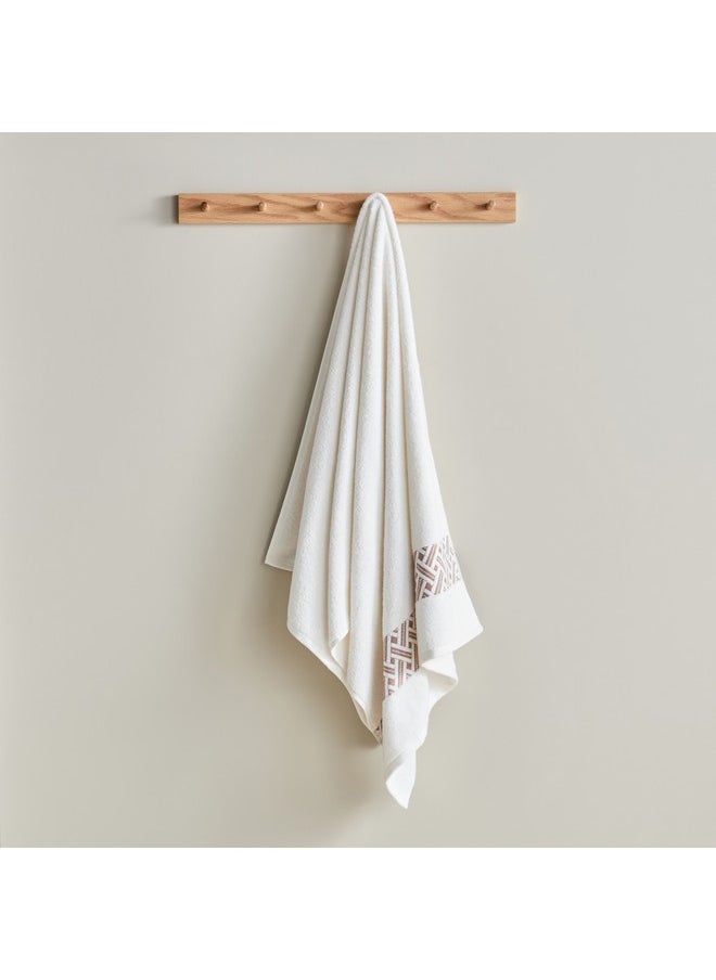 Opulence Serenity Turkish Cotton Jacquard Border Bath Towel 140 x 70 cm