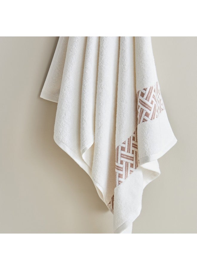 Opulence Serenity Turkish Cotton Jacquard Border Bath Towel 140 x 70 cm