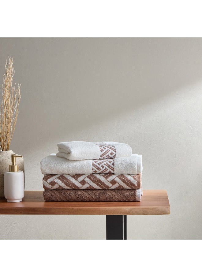 Opulence Serenity Solid Jacquard Turkish Cotton Bath Towel 140 x 70 cm