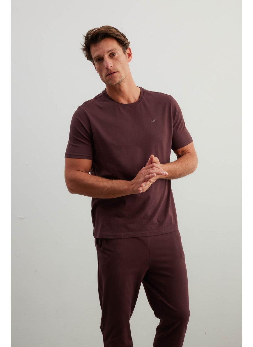 Men's Cotton Short Sleeve Long Pajama Set