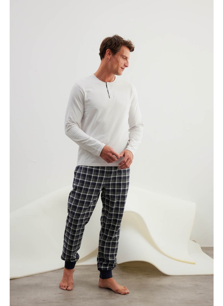 Men's Cotton Long Sleeve Pajama Set