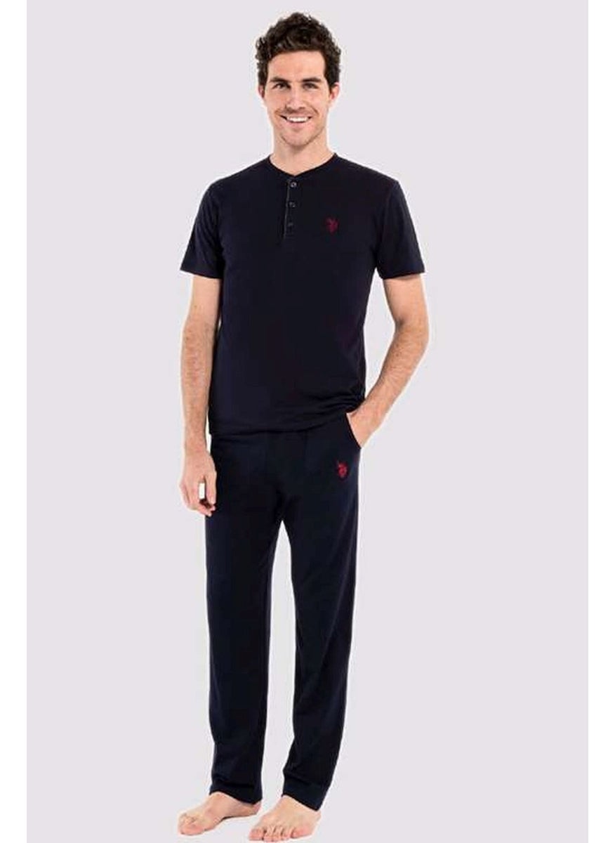 BASE. Polo Assn. 12005 Men's 3-Piece Pajamas Set -Navy Blue