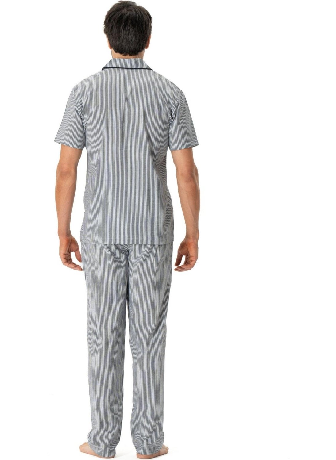 Men's Buttoned Pajama Set, 65% Cotton 35% Viscose