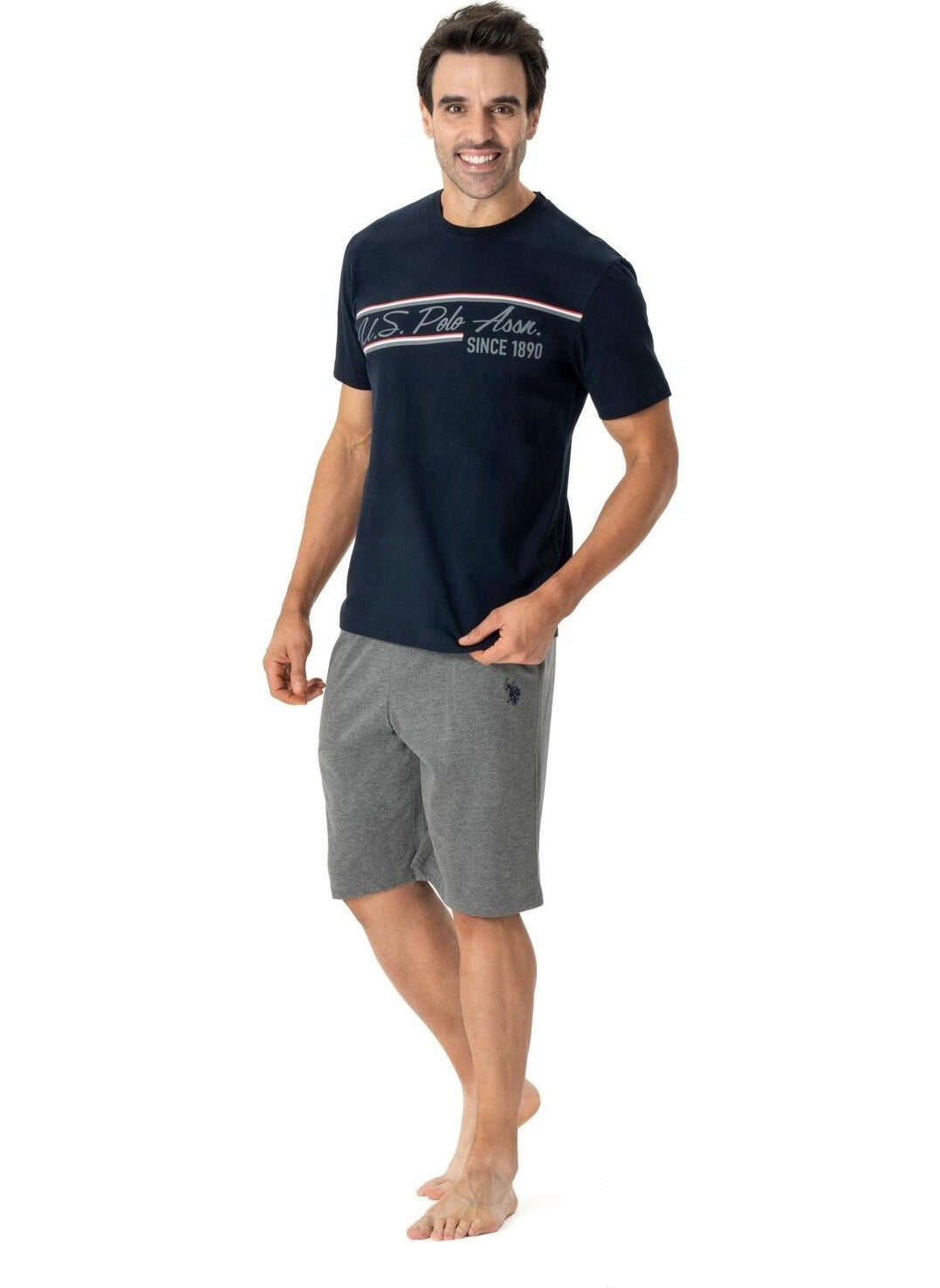 Men's Round Neck Shorts Set