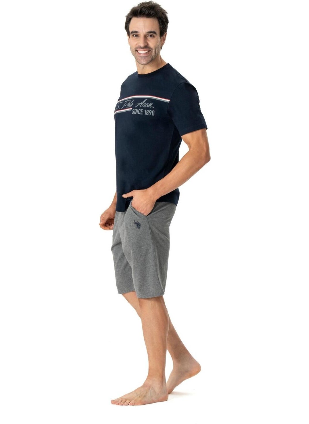 Men's Round Neck Shorts Set