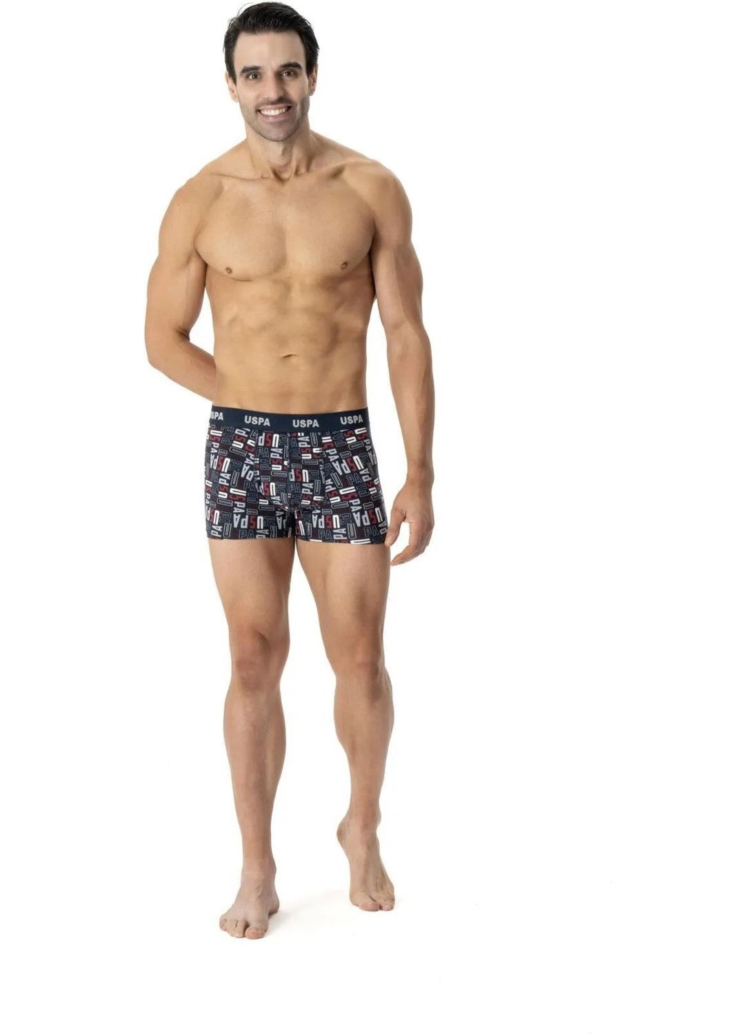 80509 Men's Cotton 3-Pack Boxer-Saxe-navy-printed