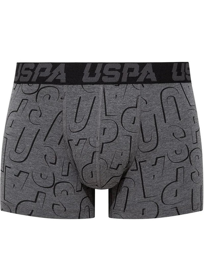 Men's Black Anthracite and USPA Printed 3-Pack Boxer