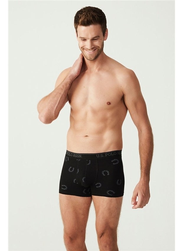 BASE. Polo Assn. Men's Anthracite Melange - Black 3-Piece Boxer