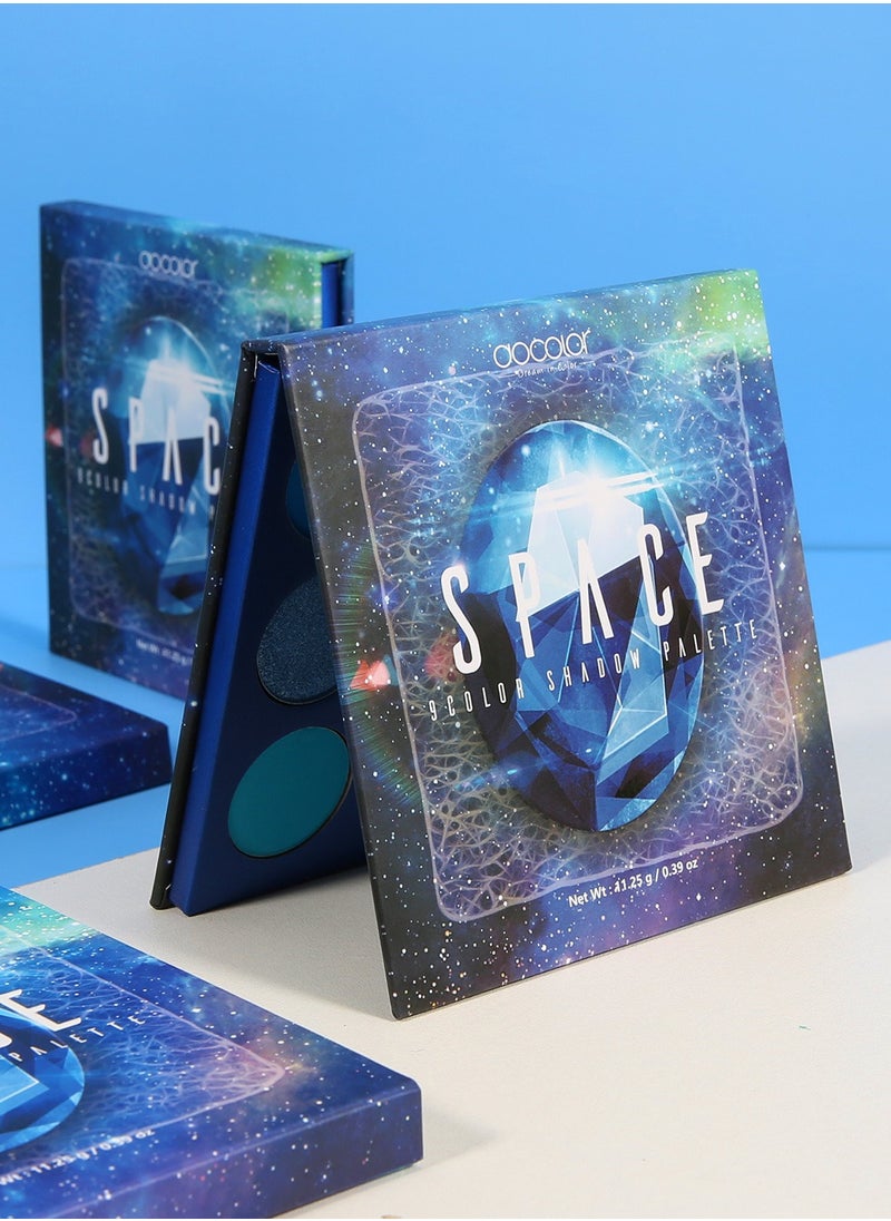 Eyeshadow Palette 9 Colors Blue Pearlescent Gemstone Shadow Palette Highly Pigmented Mattes Shimmers Naked Smokey Glitter Cream Colorful Powder Blendable Long Lasting Waterproof Makeup Palette