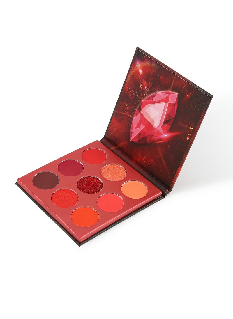 docolor Eyeshadow Palette 9 Colors Red Pearlescent Gemstone Shadow Palette Highly Pigmented Mattes Shimmers Naked Smokey Glitter Cream Colorful Powder Blendable Long Lasting Waterproof Makeup Palette