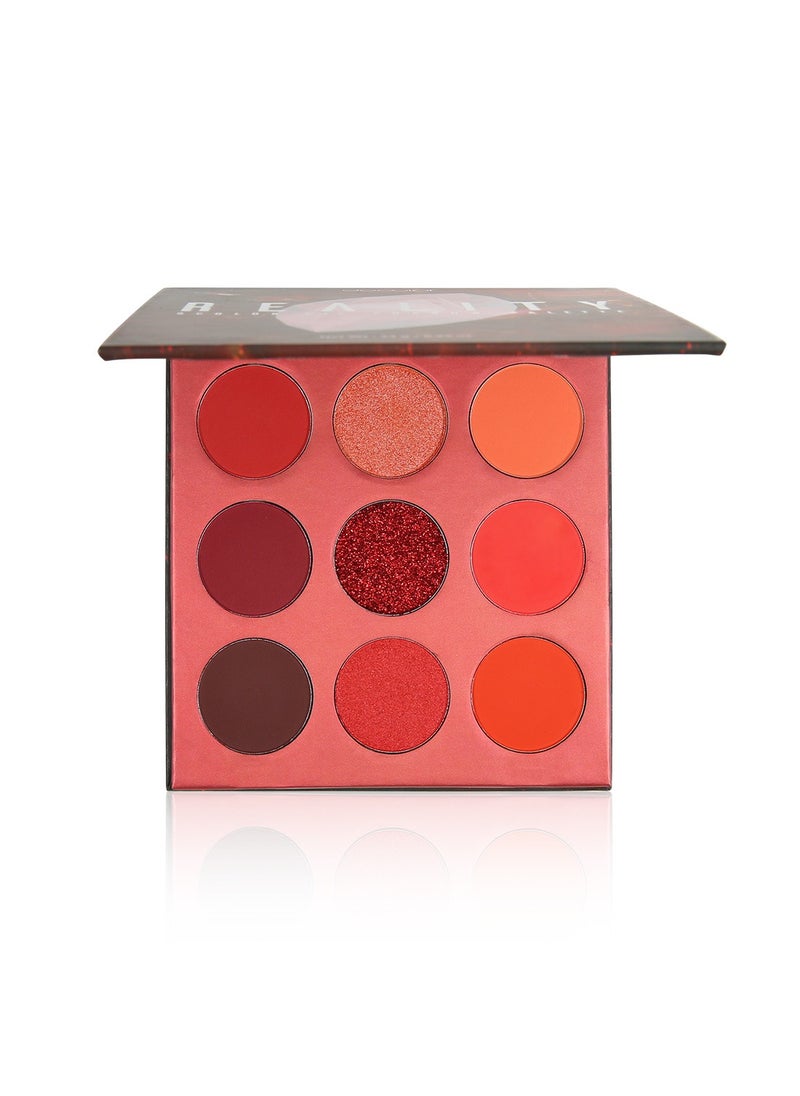docolor Eyeshadow Palette 9 Colors Red Pearlescent Gemstone Shadow Palette Highly Pigmented Mattes Shimmers Naked Smokey Glitter Cream Colorful Powder Blendable Long Lasting Waterproof Makeup Palette