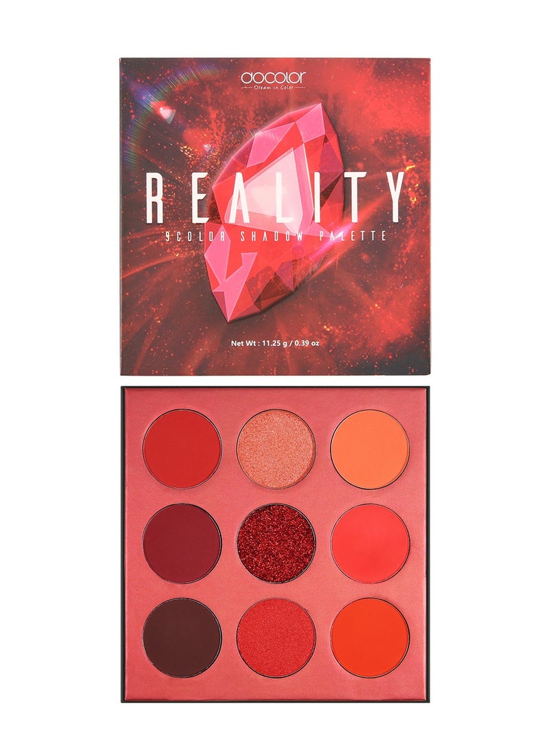 docolor Eyeshadow Palette 9 Colors Red Pearlescent Gemstone Shadow Palette Highly Pigmented Mattes Shimmers Naked Smokey Glitter Cream Colorful Powder Blendable Long Lasting Waterproof Makeup Palette