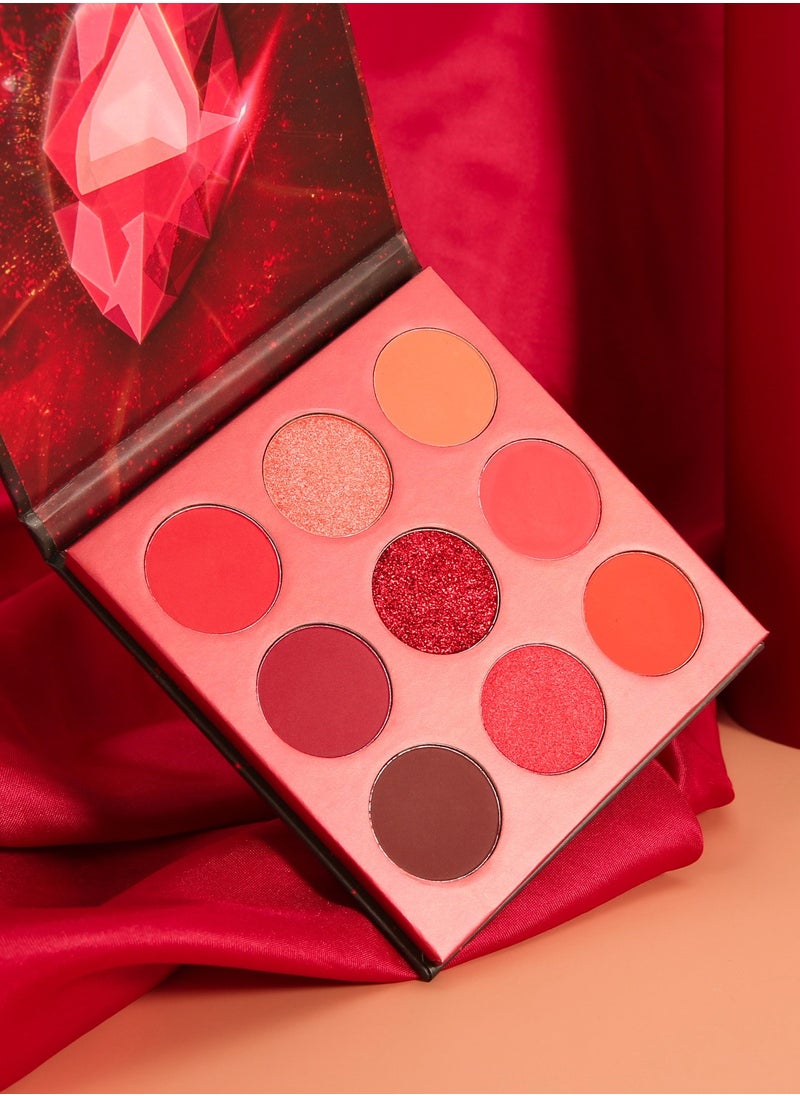 docolor Eyeshadow Palette 9 Colors Red Pearlescent Gemstone Shadow Palette Highly Pigmented Mattes Shimmers Naked Smokey Glitter Cream Colorful Powder Blendable Long Lasting Waterproof Makeup Palette