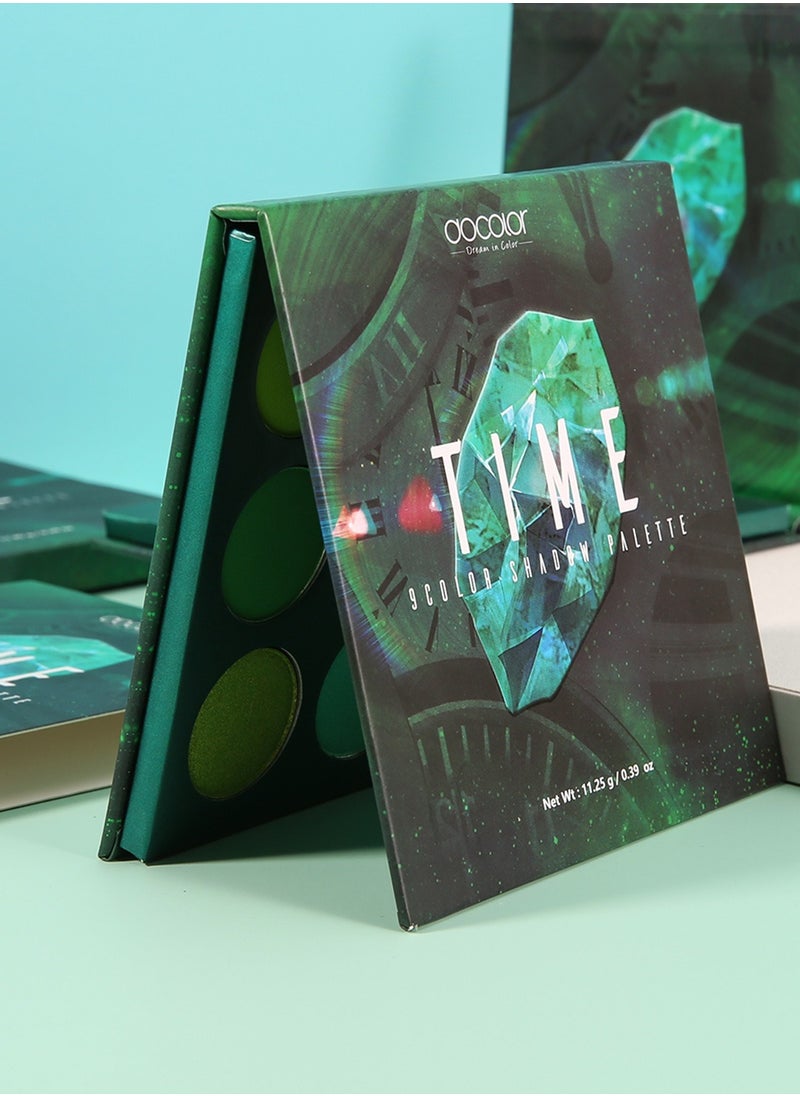 Eyeshadow Palette 9 Colors Green Pearlescent Gemstone Shadow Palette Highly Pigmented Mattes Shimmers Naked Smokey Glitter Cream Colorful Powder Blendable Long Lasting Waterproof Makeup Palette