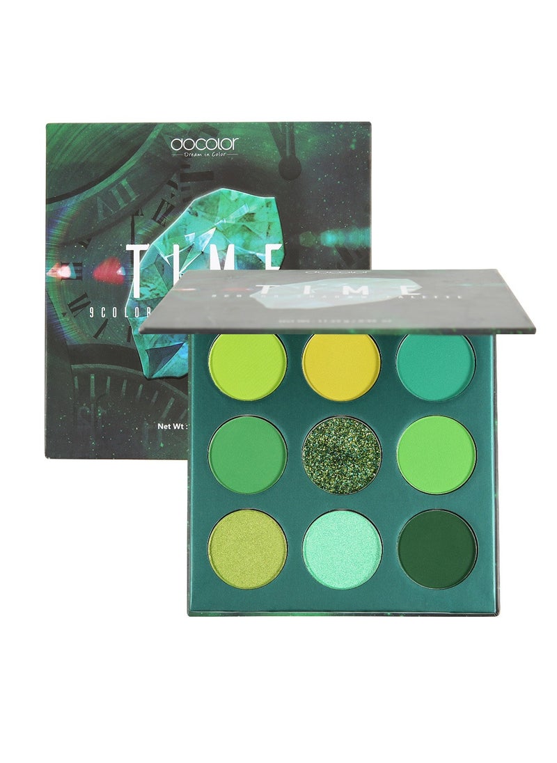 Eyeshadow Palette 9 Colors Green Pearlescent Gemstone Shadow Palette Highly Pigmented Mattes Shimmers Naked Smokey Glitter Cream Colorful Powder Blendable Long Lasting Waterproof Makeup Palette