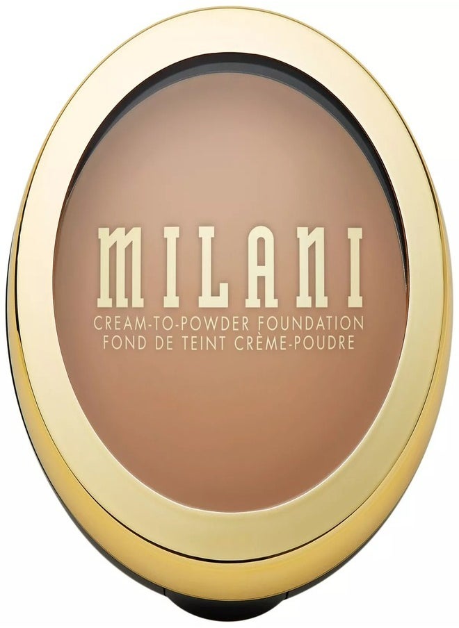 Milani Conceal + Perfect Smooth Finish Cream to Powder Foundation – Sand Beige | Full Coverage, Lightweight, Natural Matte Finish, Buildable Formula, Long-Lasting Wear, Vegan & Cruelty-Free