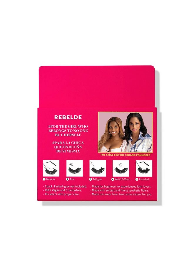 Rebelde Faux Mink Wispy Lashes, Reusable, 3 Pack