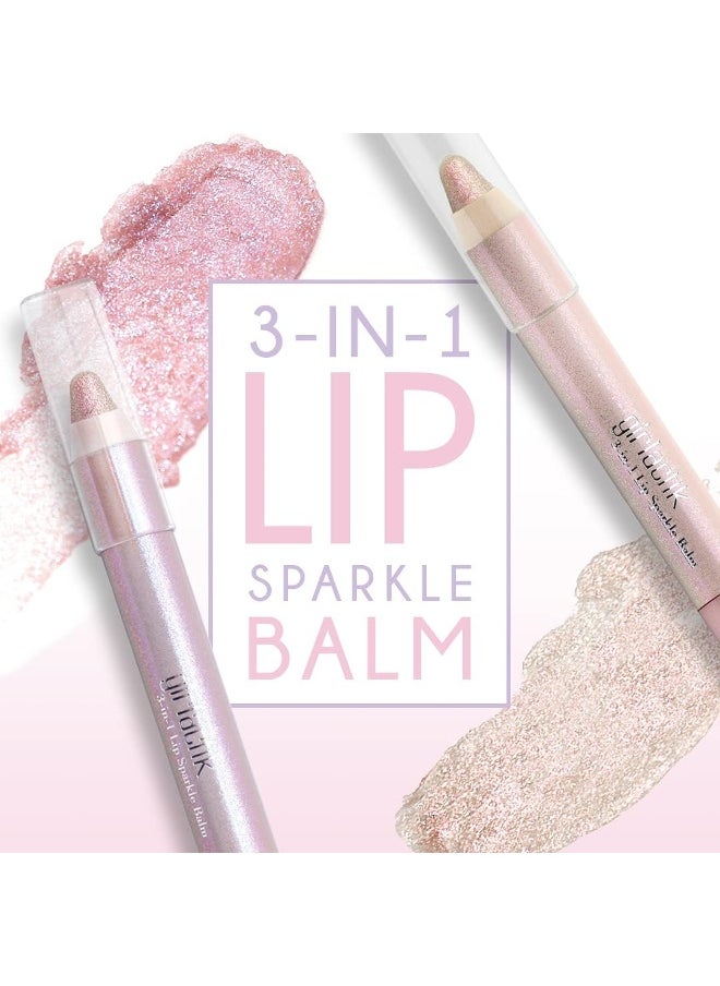 3-In-1 Lip Sparkle Balm - Luxurious Gloss Trio For Radiant Lips And Elegant Shine (Periwinkle)