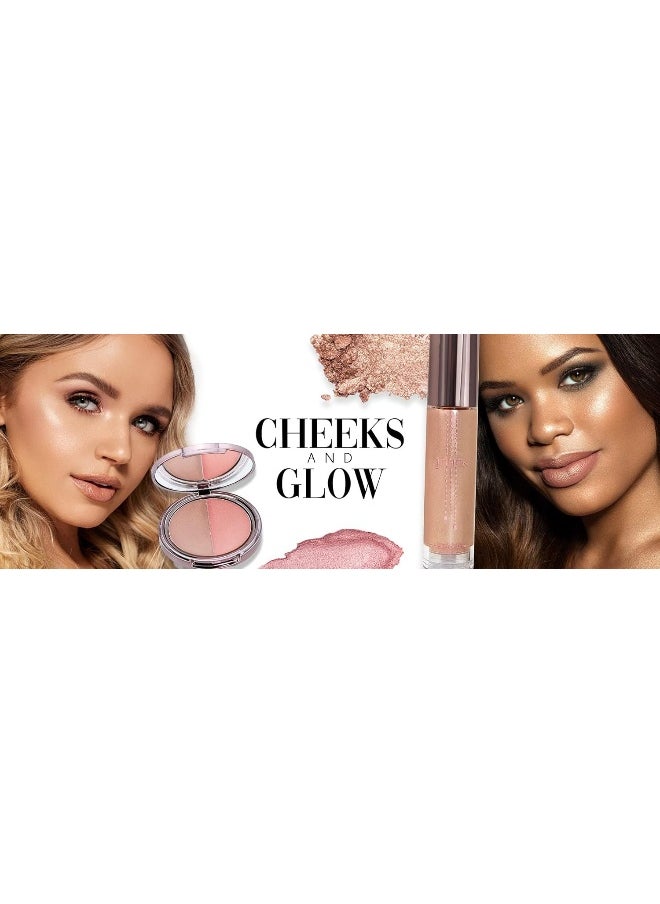 Usa. Cream Powder Blush & Cheek Tint Duo. Matte Shimmer Finish. Lightweight, Pigmented, Buildable Coverage. -Glow Duo Blush, L'Amour