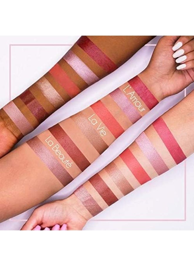 Usa. Cream Powder Blush & Cheek Tint Duo. Matte & Shimmer Finish. Lightweight, Pigmented, Buildable Coverage. -Glow Duo Blush, La Vie