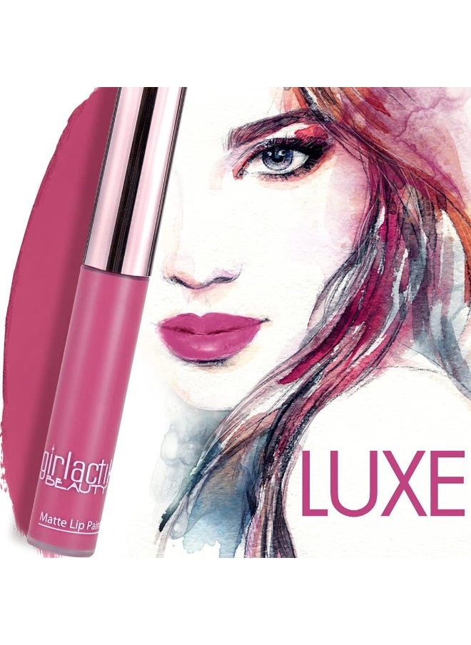 Liquid Lipstick. Stay All Day Creamy & Waterproof Matte Liquid Lipstick. Moisturizing & Hydrating, Smudge Proof, For Dry Lips - Luxe